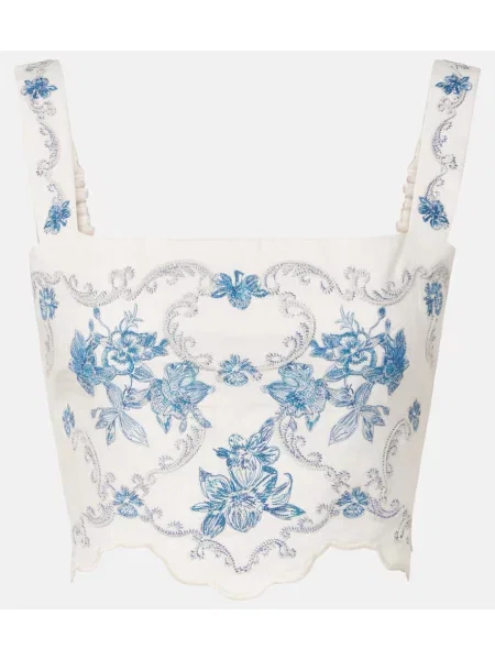 Cropp top Agua By Agua Bendita cu broderie de in alb