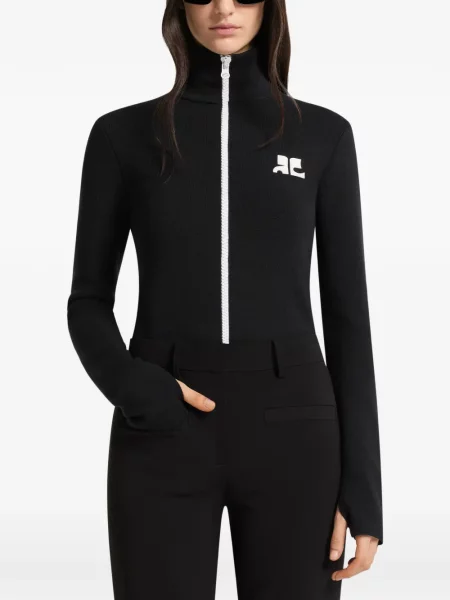 Cardigan Courreges cu autograf negru