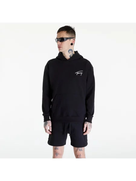 Tommy Jeans Relaxed Signature Hoodie Black negru