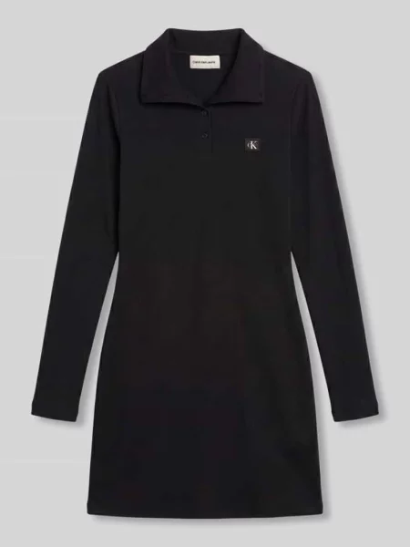 Sukienka casualowa o kroju slim fit z czystej bawełny Calvin Klein Jeans czarna