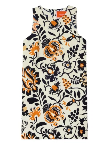 Rochie mini La Doublej cu model floral cu imagine de costum alb