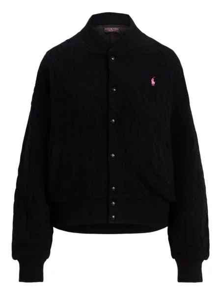 Tricou polo Polo Ralph Lauren cu dungi cu două rânduri de nasturi cu aplicații negru