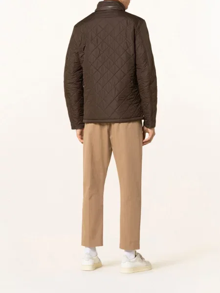 Barbour Prošívaná Bunda Powell tmavě hnědá