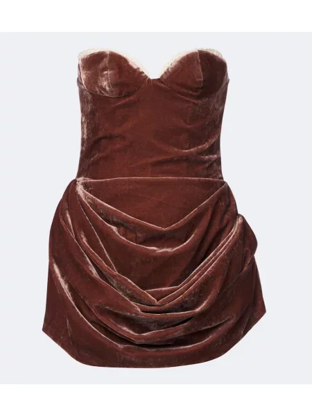 Rochie Magda Butrym de catifea cu volane roz
