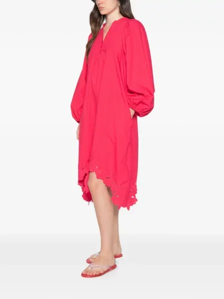 Rochie midi Blugirl cu broderie cu model floral roz