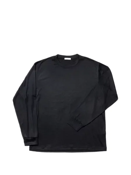 Lung tricou Calmlence cu decolteu rotund negru