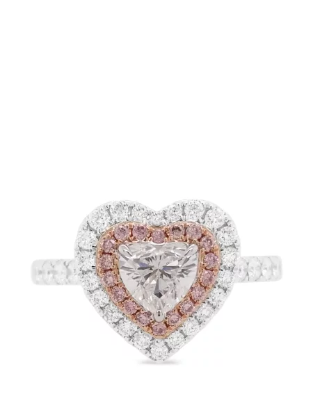Diamant inel Hyt Jewelry cu motiv cu inimi argintiu