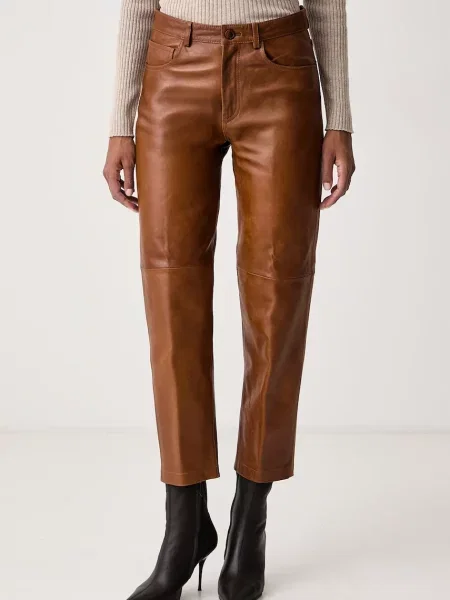 Seventy Venezia pantaloni pentru femei din piele maro