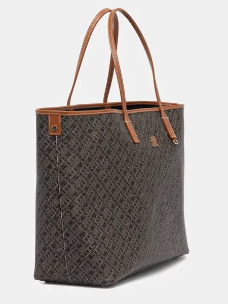 Tommy Hilfiger geantă tote de damă din imitație de piele negru