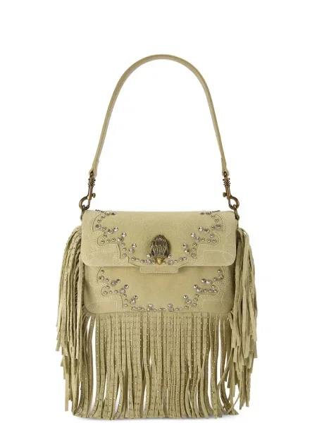 Oxford Kurt Geiger London cu franjuri din țesătură twill
