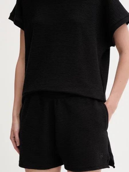 BOSS pantaloni scurți de loungewear pentru femei BB TEXTURE_Shorts negru