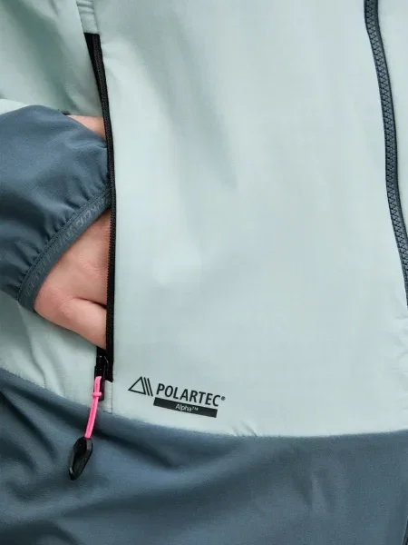 Geacă Dynafit cu glugă albastru