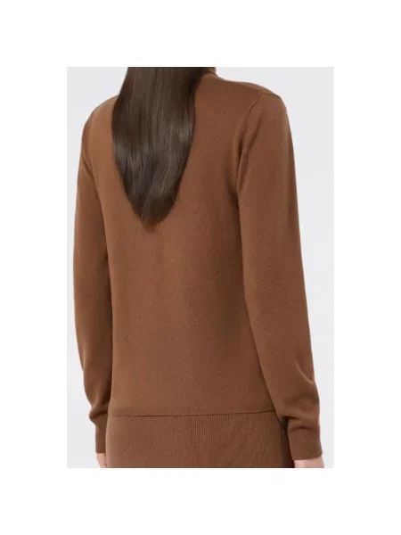 Sweter z golfem Max Mara Studio wełniany brązowy