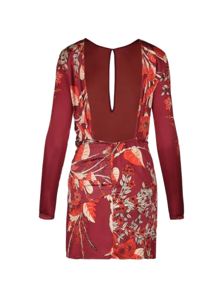 Rochie Johanna Ortiz cu model floral cu imagine roșu