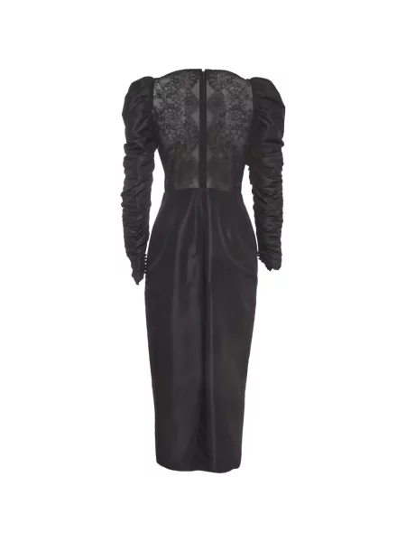 Rochie maxi Self-portrait din dantelă negru