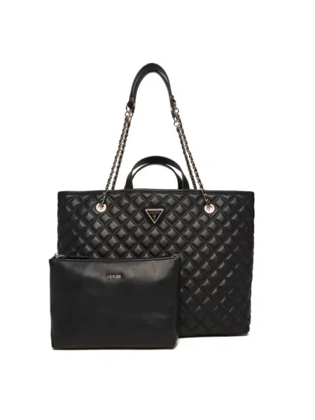 GUESS Nakupovalna torba GIULLY II LARGE 2 IN 1 TOTE zlata črna