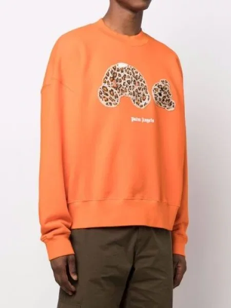 Bluza Palm Angels w panterkę teddy pomarańczowa