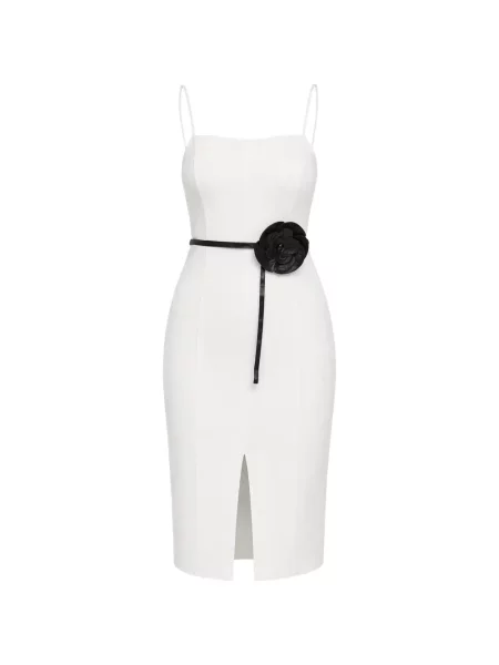 Rochie midi Guess cu model floral cu aplicații alb