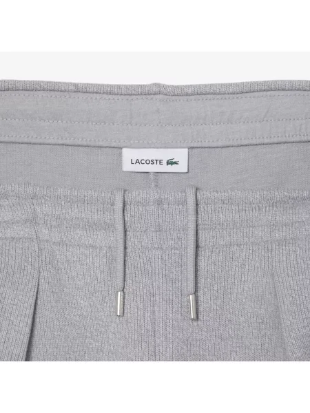 Lacoste Prążkowane Spodnie Dresowe Rozkloszowane Jasnoszare szare