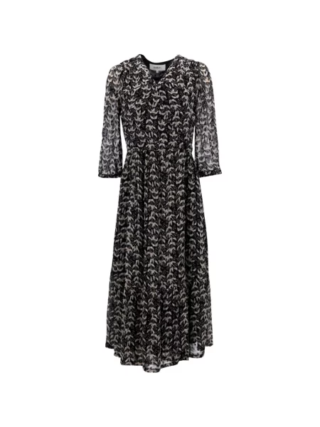 Rochie midi Ba&sh cu model floral până la genunchi de costum negru