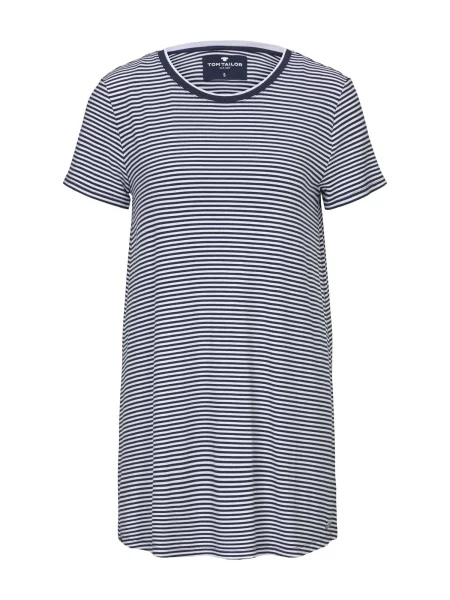 TOM TAILOR Spalna srajca nočno modra bela