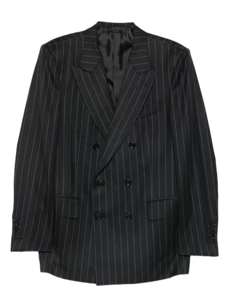 Pruhovaný dvouřadý oblekový oblek Tom Ford šedý