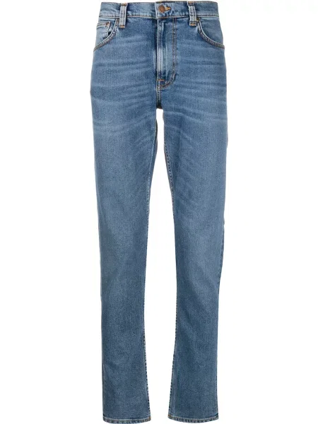 Blugi drepți Nudie Jeans albastru