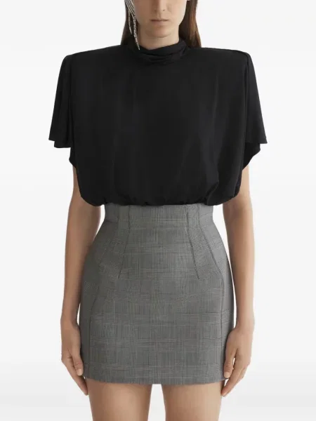Top Mugler drapat negru