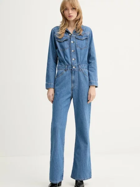 Levi's salopetă jeans WESTERN JUMPSUIT albastru