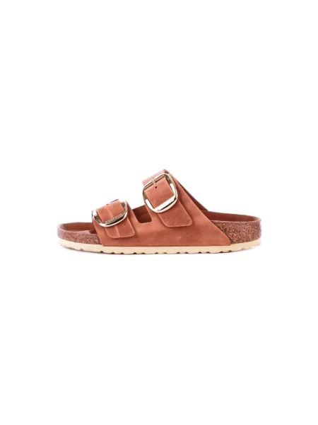 Pantofi Birkenstock din piele cu cataramă maro