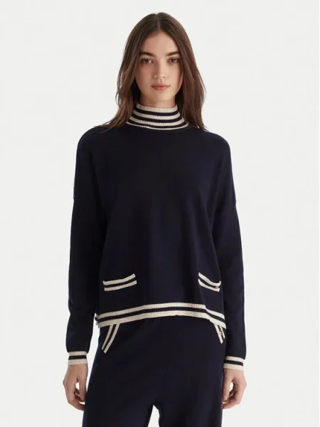 Gaudi Bluză cu gât Bleumarin