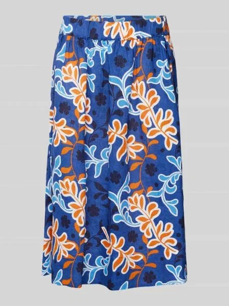 Spódnica lniana z nadrukiem na całej powierzchni model ‘Washer!’ Seidensticker niebieska