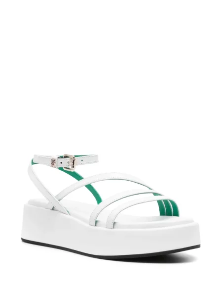 Sandale Tommy Hilfiger din piele cu platformă alb