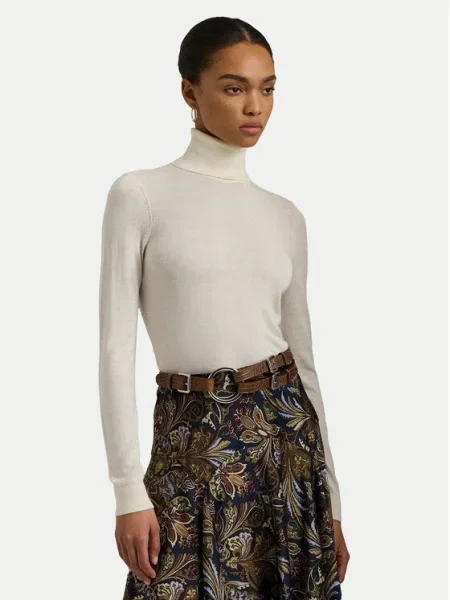 Lauren Ralph Lauren Bluză cu gât Écru bej
