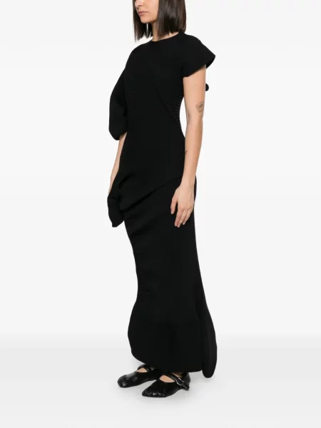 Rochie maxi Issey Miyake asimetrică negru