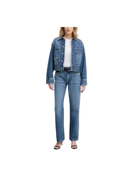 Calvin Klein Jeans kurtka jeansowa przejściowa oversize niebieski