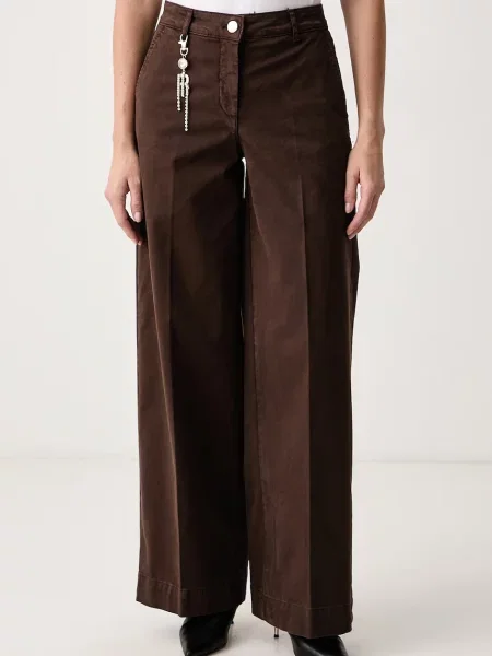 Fracomina pantaloni straight pentru femei din cu maro