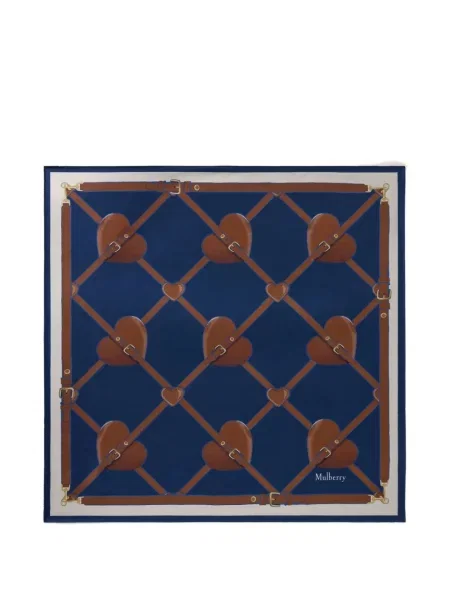 Šal Mulberry s printom sa kopčom s uzorkom srca plava