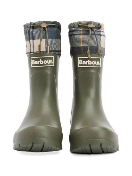 Botine Barbour în carouri cu cordon verde