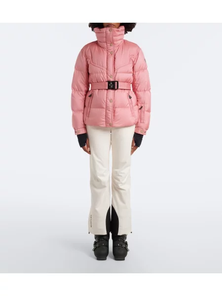 Opásaný péřová bunda Moncler Grenoble růžová