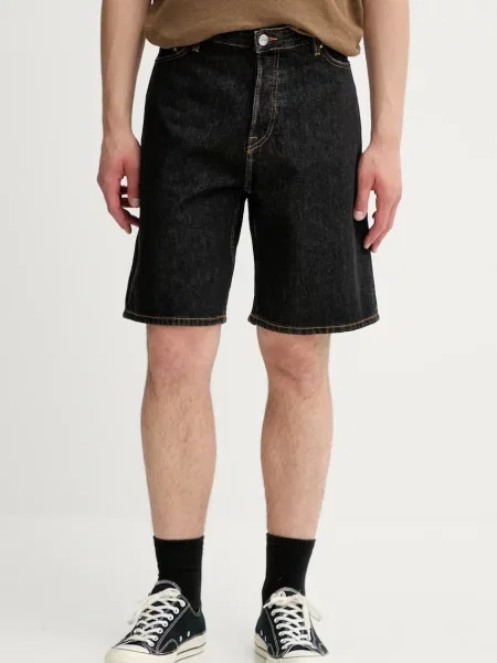 Samsoe Samsoe pantaloni scurți jeans SAEDDIE gri