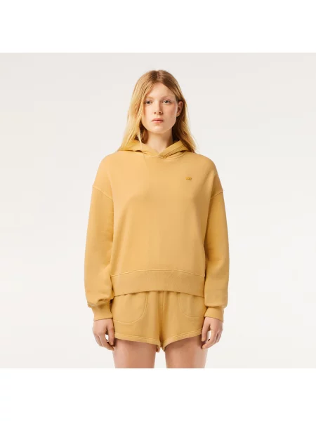 Lacoste Bluza Z Kapturem Oversized Natural Dyed Fleece żółta