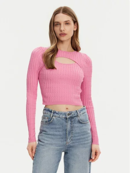 ONLY Sweter Meddi Cropped Fit różowy