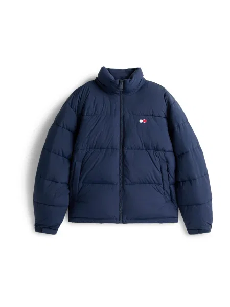 Tommy Jeans Zimska jakna marine / krvavo rdeča bela