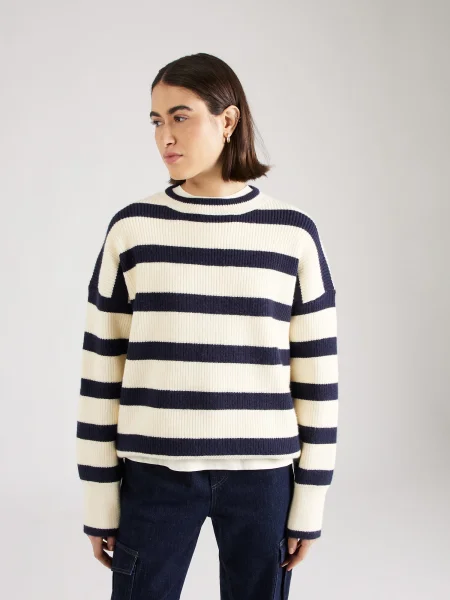 Nasty Gal Sveter / námornícka modrá béžová
