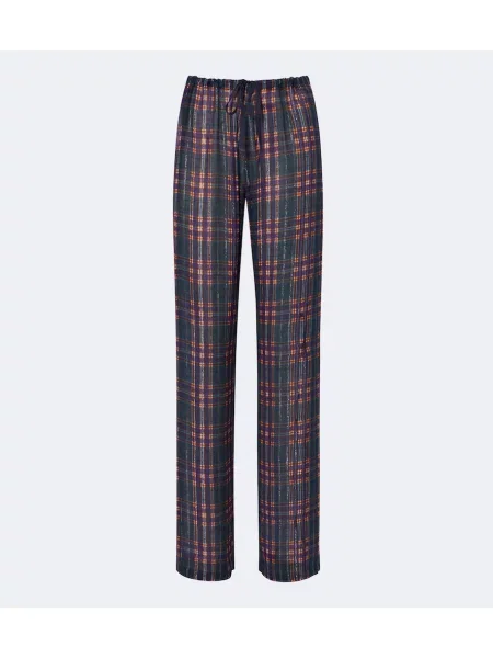 Pantaloni Dries Van Noten în carouri albastru