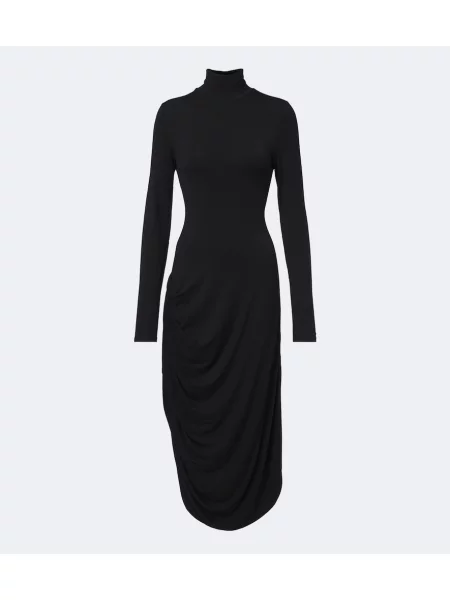 Rochie midi Proenza Schouler din jerseu drapată negru