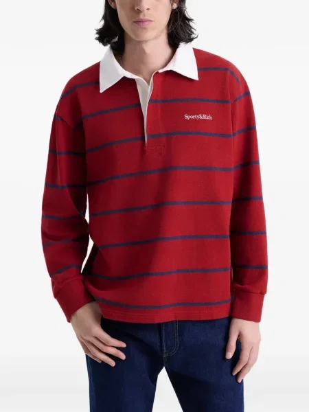 Ριγέ μακρύς polo Sporty & Rich κόκκινο