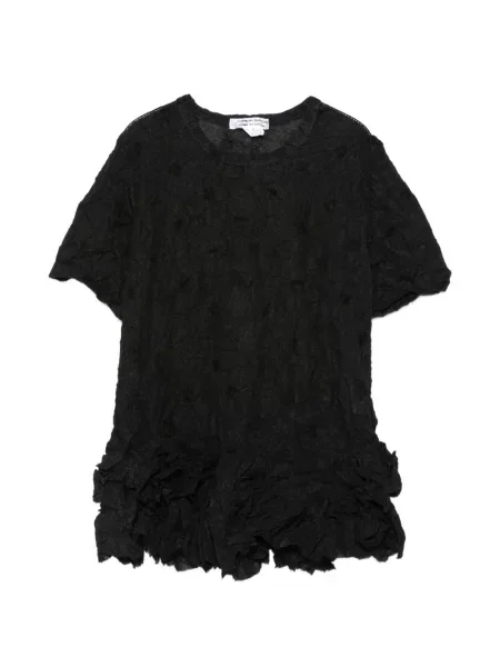 Tricou Comme Des Garçons cu decolteu rotund negru