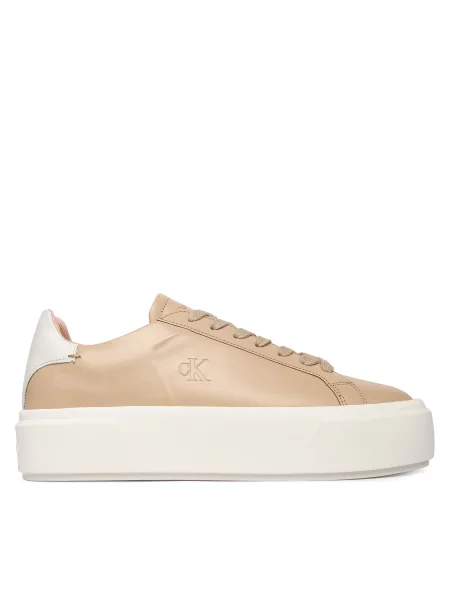Calvin Klein Αθλητικά Flatform Lace Up Lth μπεζ